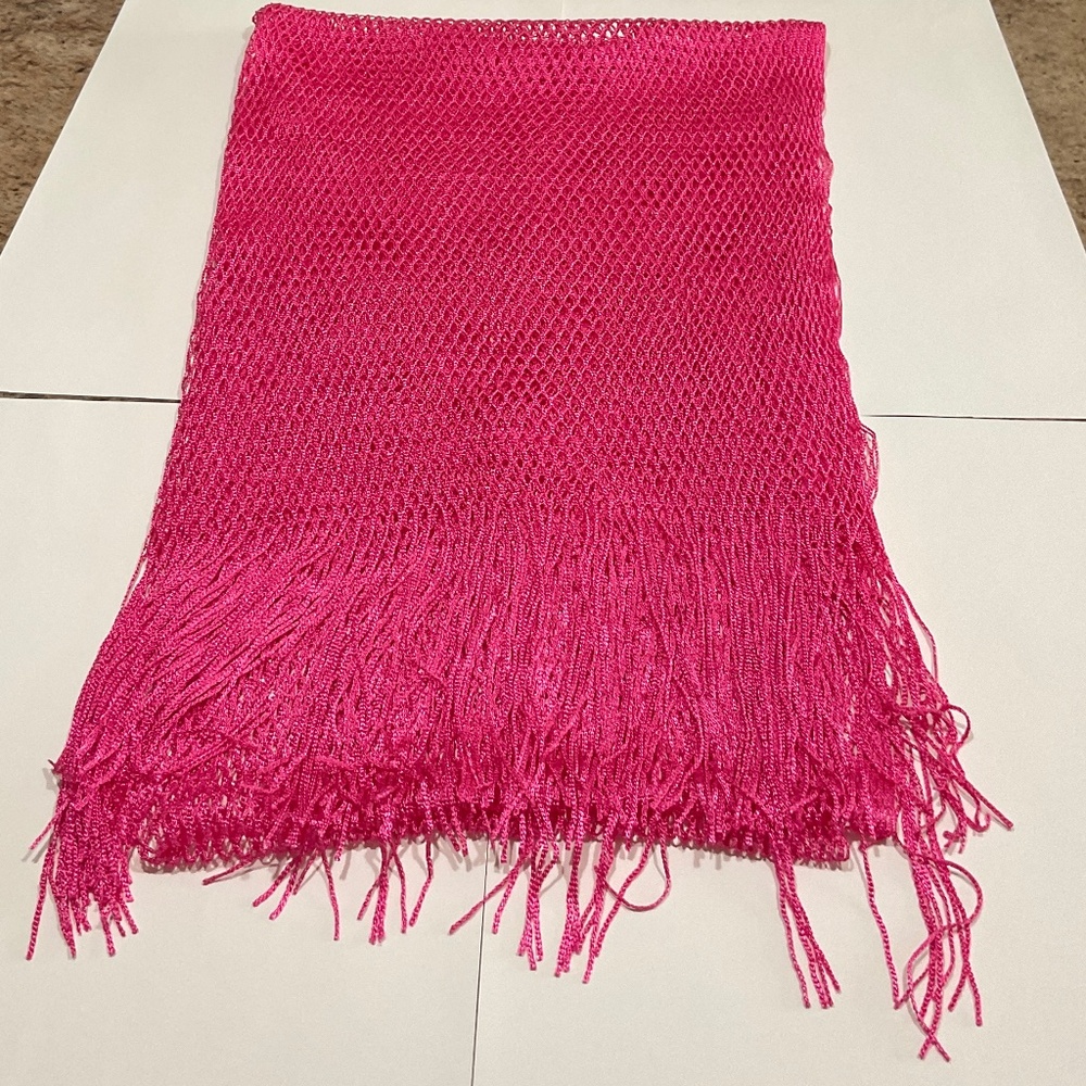 T-Mobile Beach Set Sunglasses Beach Towel Pink Fishnet Sarong/Wrap With Fringe - Picture 7 of 10